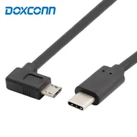 

DOXCONN 90 degree angle USB 3.1 Type C Male to Micro USB 2.0 Male Sync OTG Charge Data Transfer Cable Cord