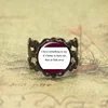 I have something to say Its better to burn out than fade away quote glass Photo Cabochon ring