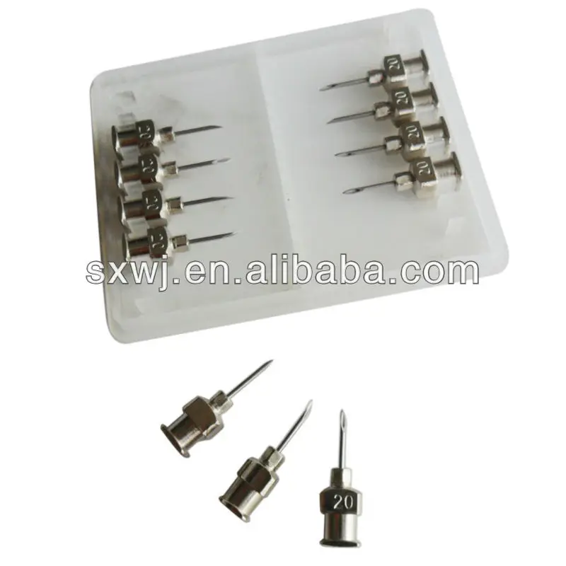High quality brass hub reusable poultry syringes needles.JPG