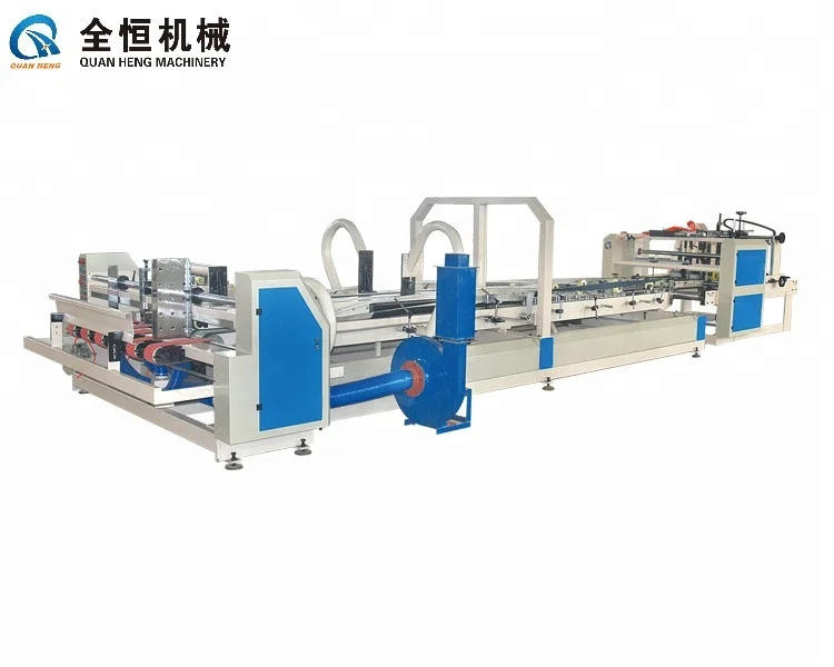 Corrugated Carton Automatic Folder Glue Machine With Strapping Machine