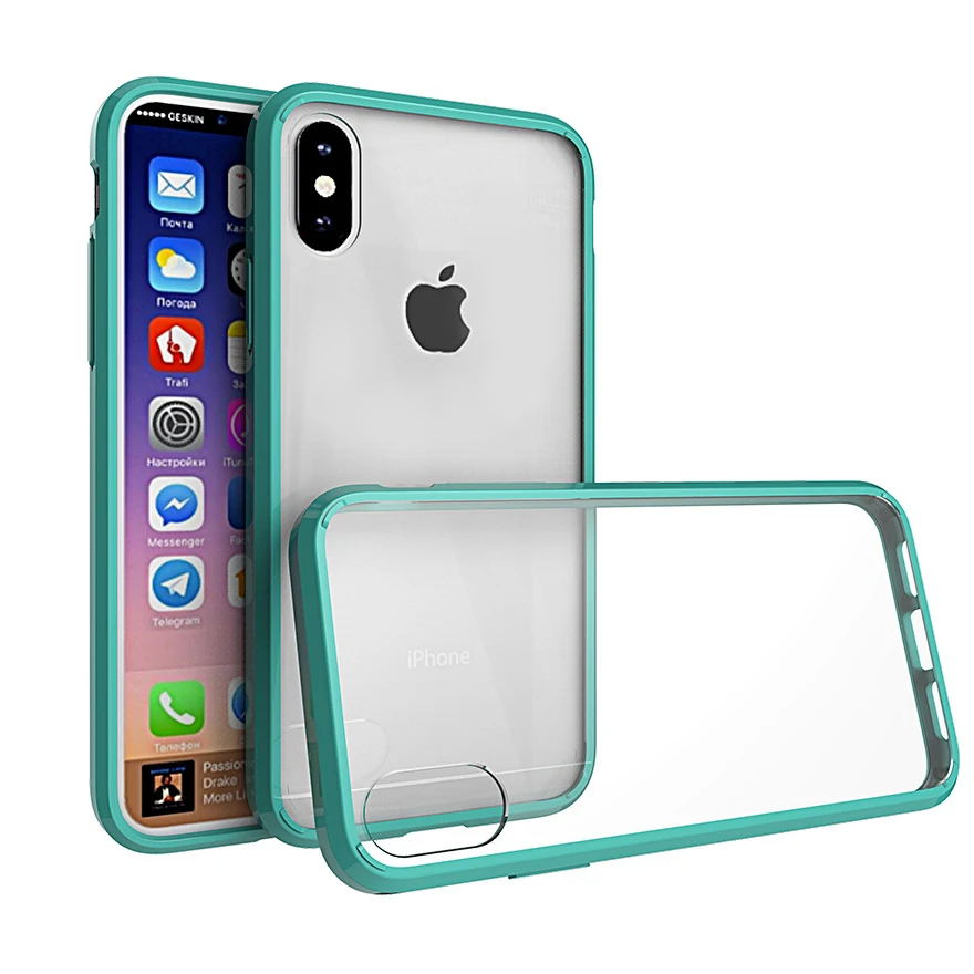 

Phone Accessories Best Seller TPU Plastic Clear Case for iphone X, Pink;black;clear;clear black;green