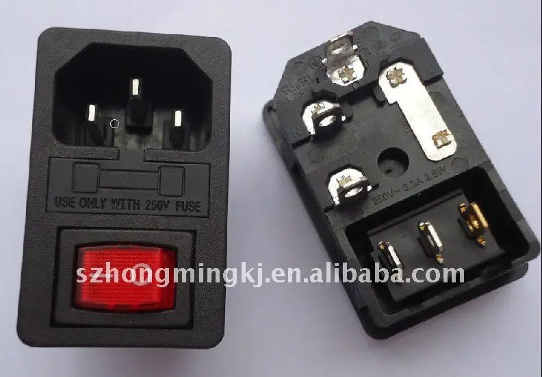 Ac Power Socket With Fuse And On/off Switch + Wire Cable Buy Wiring