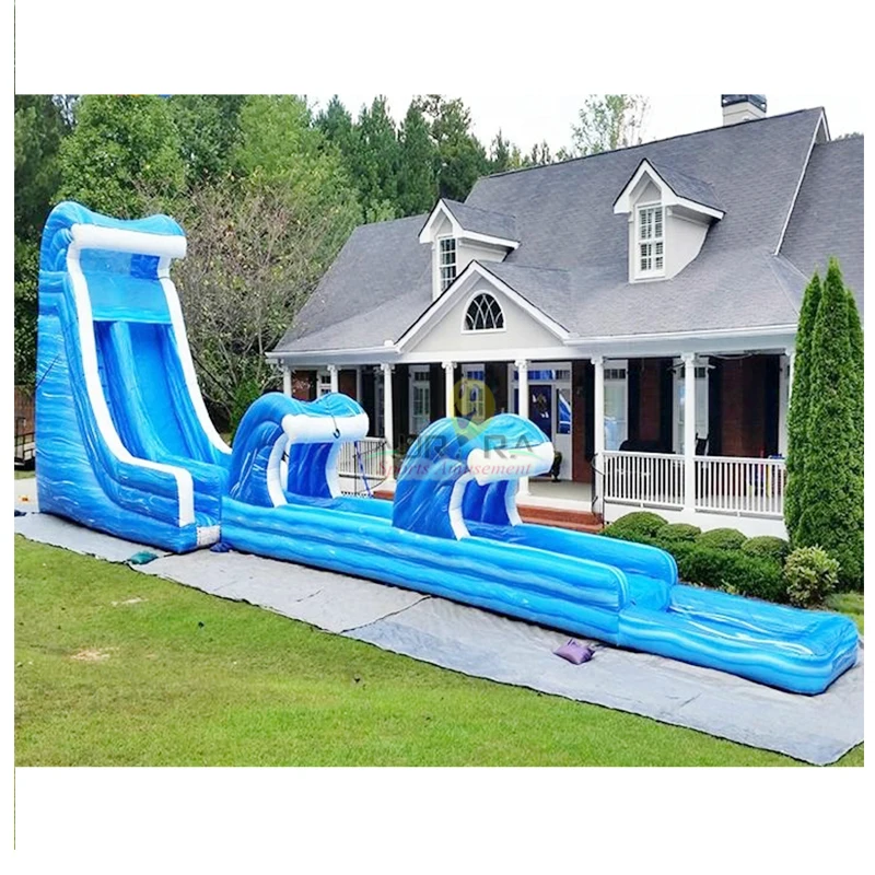 

Commercial Grade Tropical Jungle Double tunnel Inflatable inflatable water slides and swimming pool, Customized