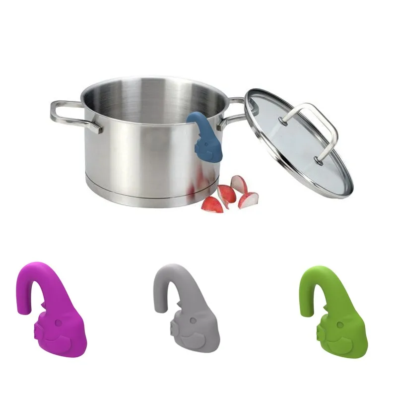 Cookware Parts Elephant Shaped Kitchen Utensils Pot Lid Holder Silicone