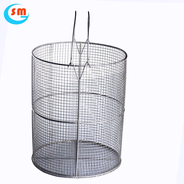 Making Wire Mesh Frying Basket Fruit Basket With Mesh Cover Stainless
