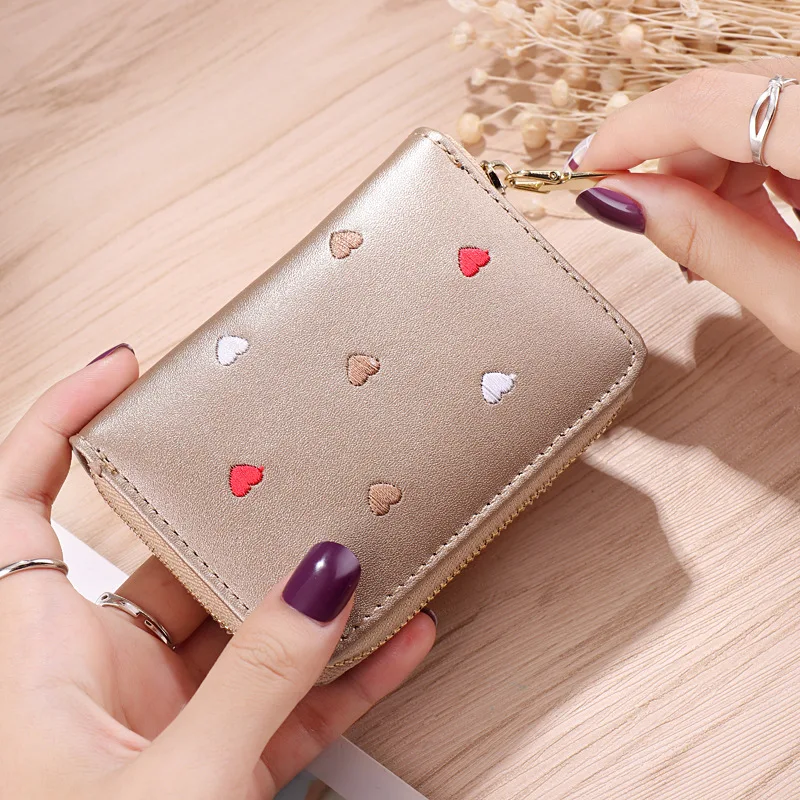 

Ladies PU high quality Lovely Heart Pattern Leather Card Holder Wallet Women, Multi