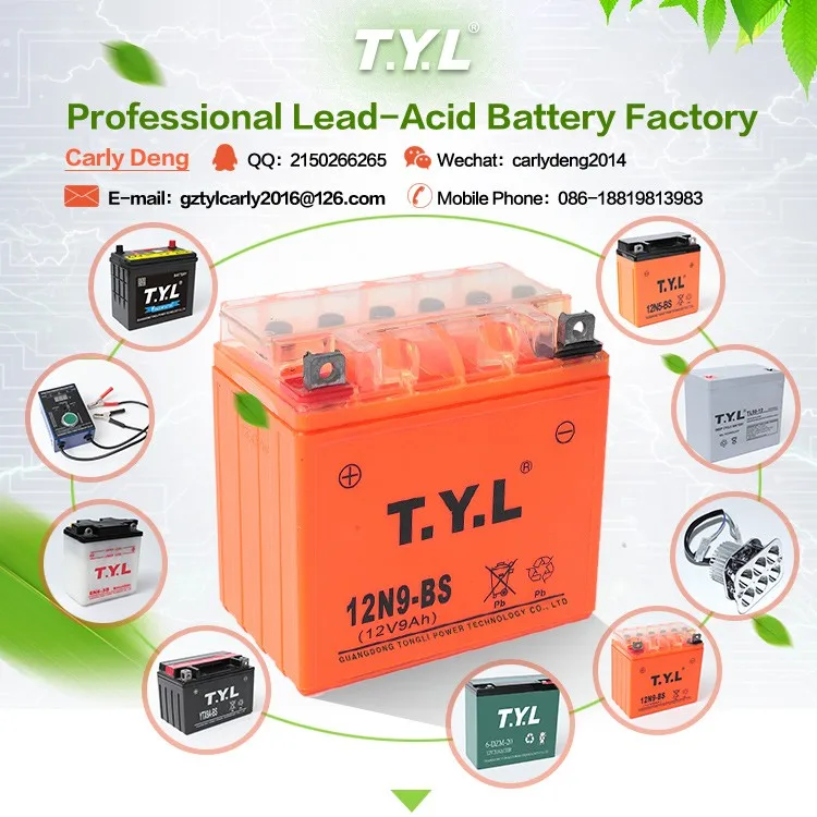 12v 9ah ytx9l-bs motorcycle battery