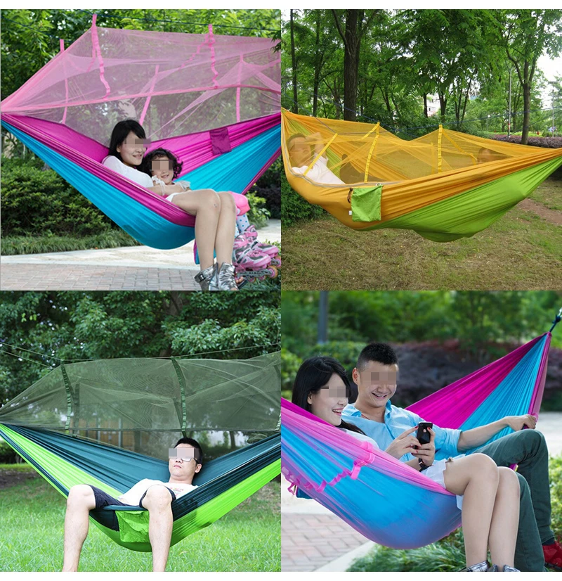 Camping Hammock Double 2 Person Portable Parachute Nylon Outdoor Travel Sleep US