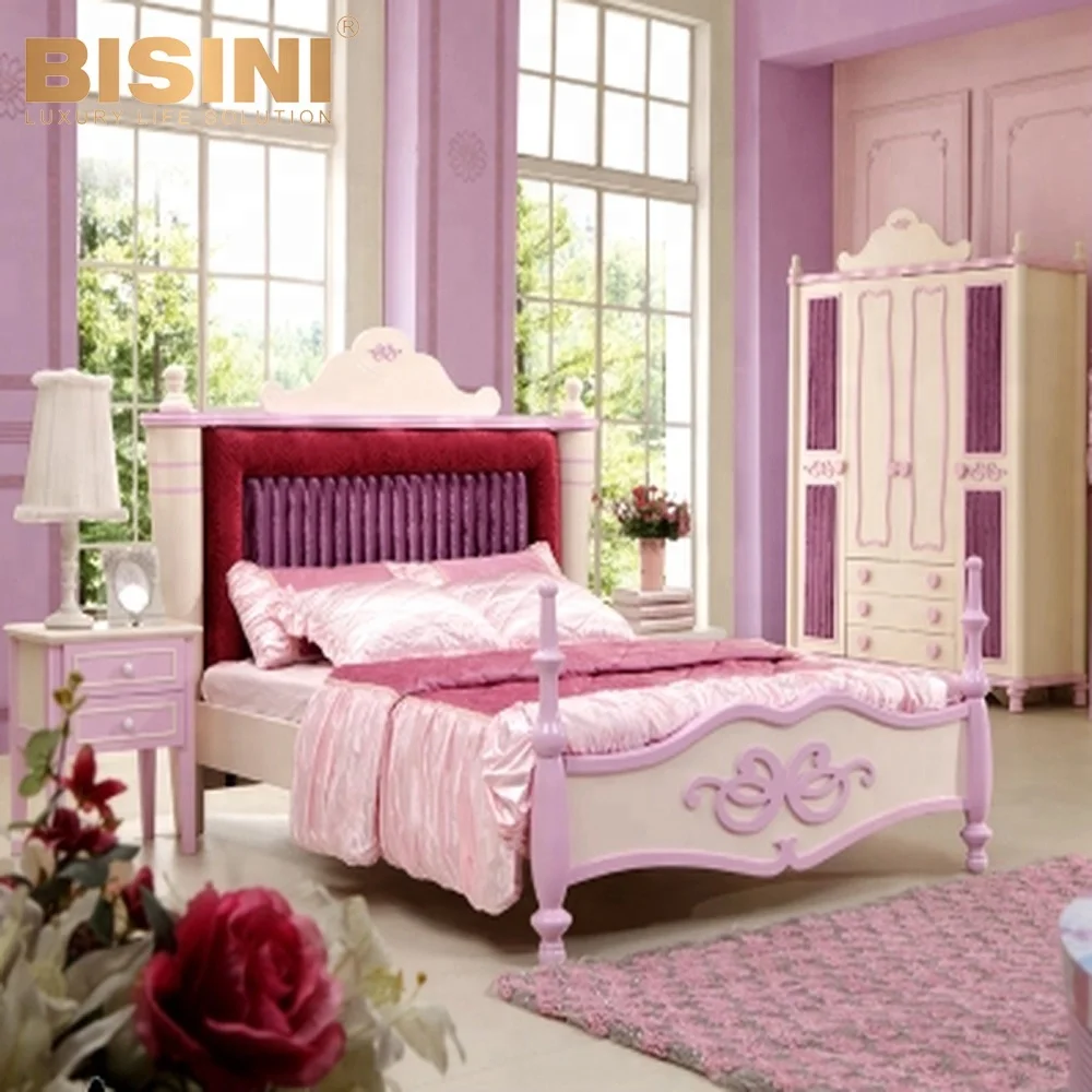 Bisini Royal Dubai Girls Pink Bedroom Furniture Children Dresser