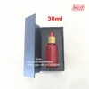 Hot sales 30ml colorful glass dropper bottle with bamboo cap and customized Paper box and tube with stocks