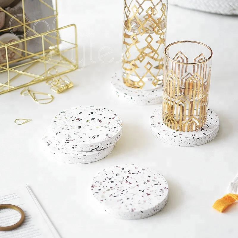 

Cocostyles aesthete generous elegant terrazzo coaster country style for Italy afternoon tea advertising gift wedding decoration