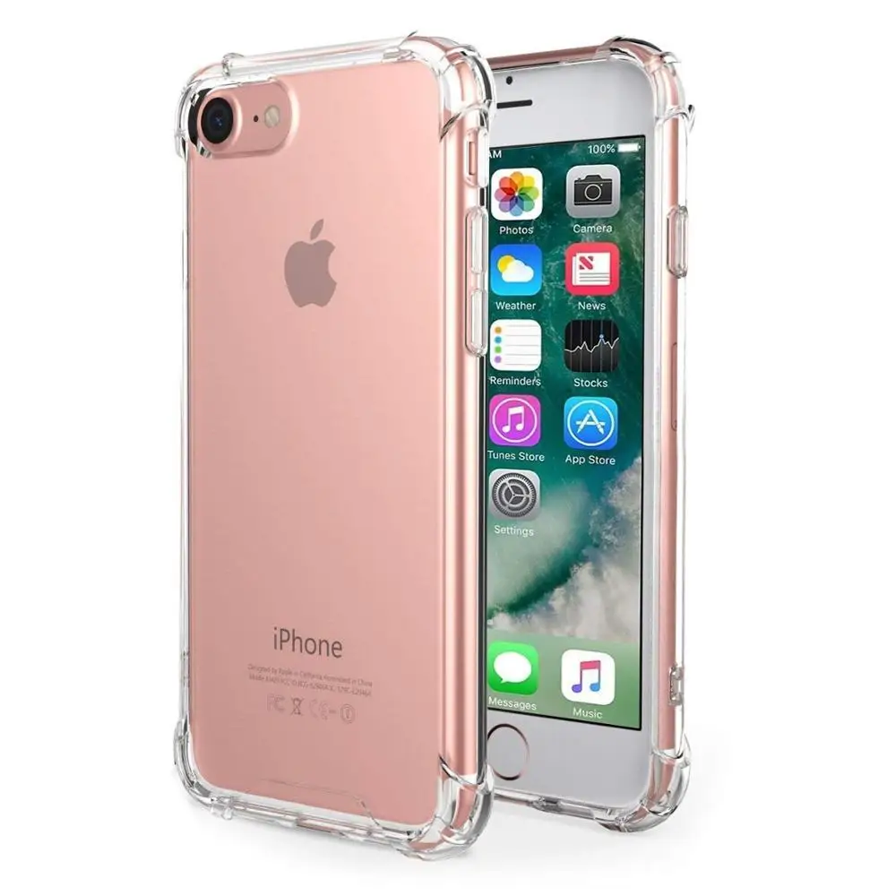 

Anti Knock 360 degree protect transparent for iphone 8 plus cases shock proof