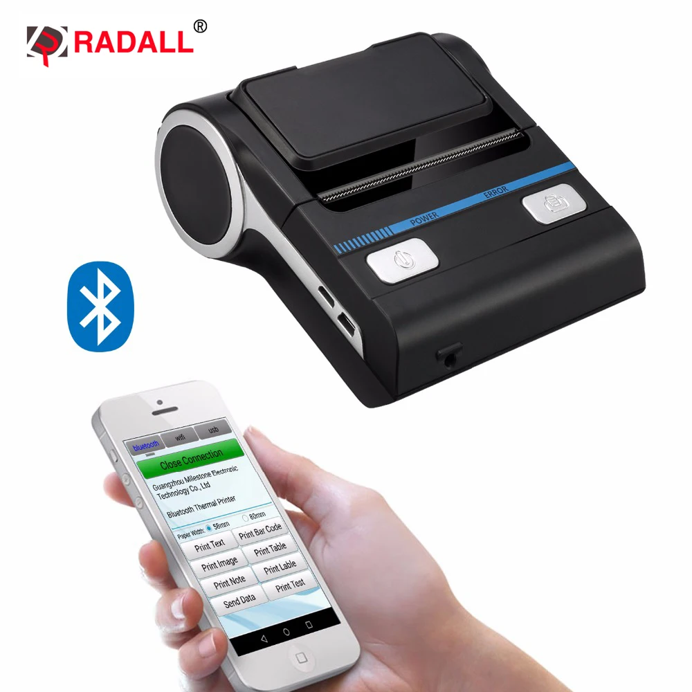 RD-C80 80mm POS terminal Mini Portable Bluetooth Mobile Thermal Receipt Printer