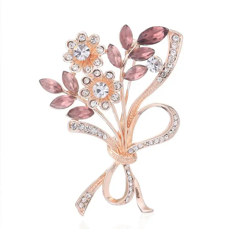 

4.2 x3.2 cm 7.2g Fashion Wedding Flower Bouquet Brooch Pins Jewelry, Gold;silver