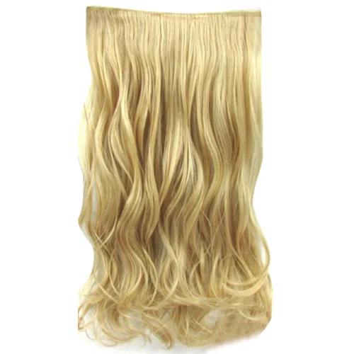 cheap synthetic water wave hair easy wear one piece clip in hair extension