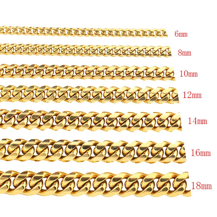 Missjewelry High Quality Necklace Brass 14k Gold Miami Cuban Link Chain