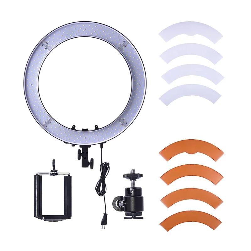 

FOSOTO RL-18 18 Inch dimmable makeup portable Big Camera Video Vlogging LED Ring Light With Tripod stand option Mirror option, Black