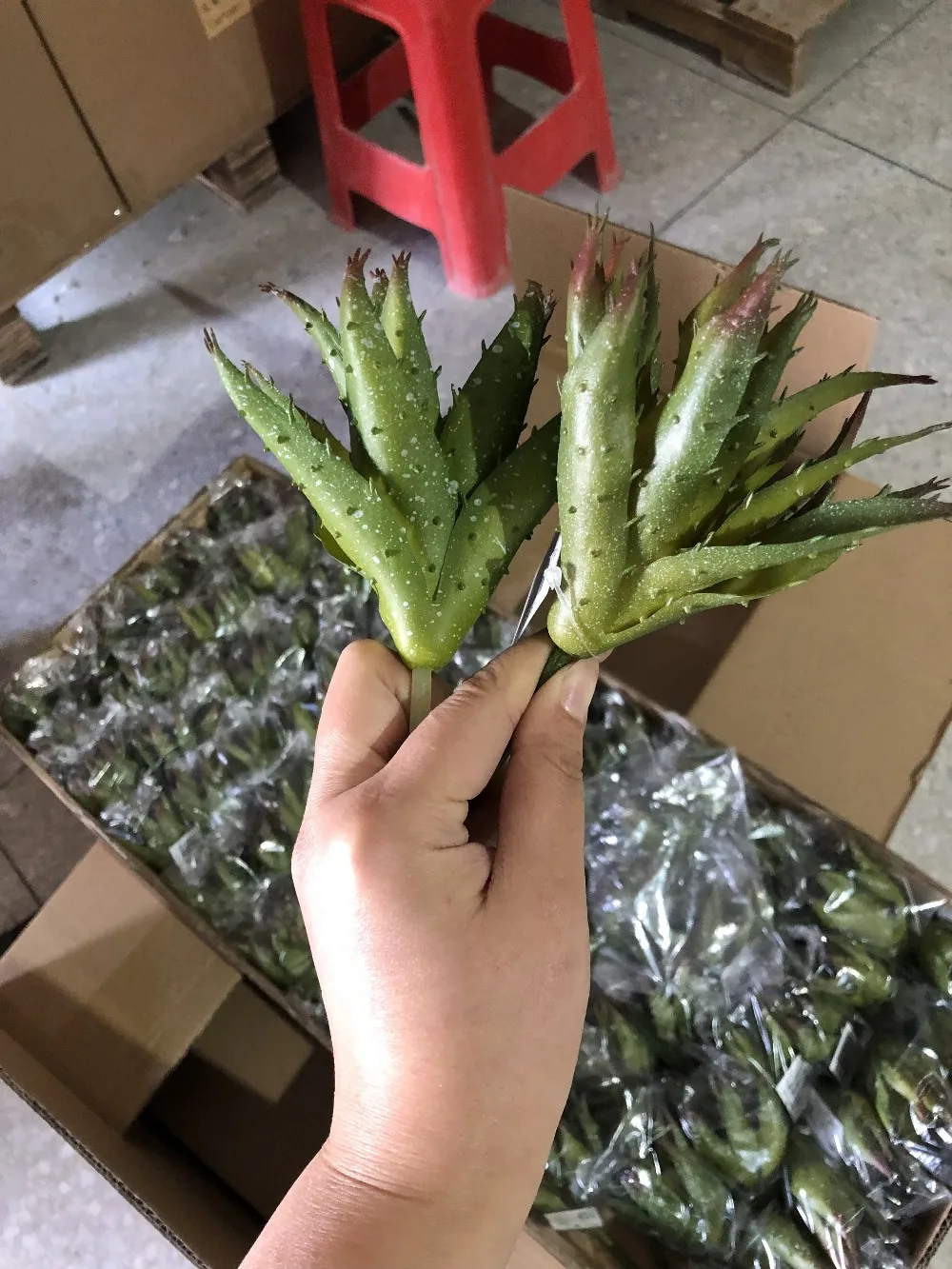 Artificial Real Touch Faux Jackfruit Tree Leaf Branches Stems Green