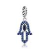 Sterling Silver Blue Hand Evil Eye Pendant