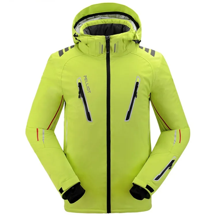 

Wholesale ski clothing Waterproof professional men and women ski jacket, Black;yellow;blue