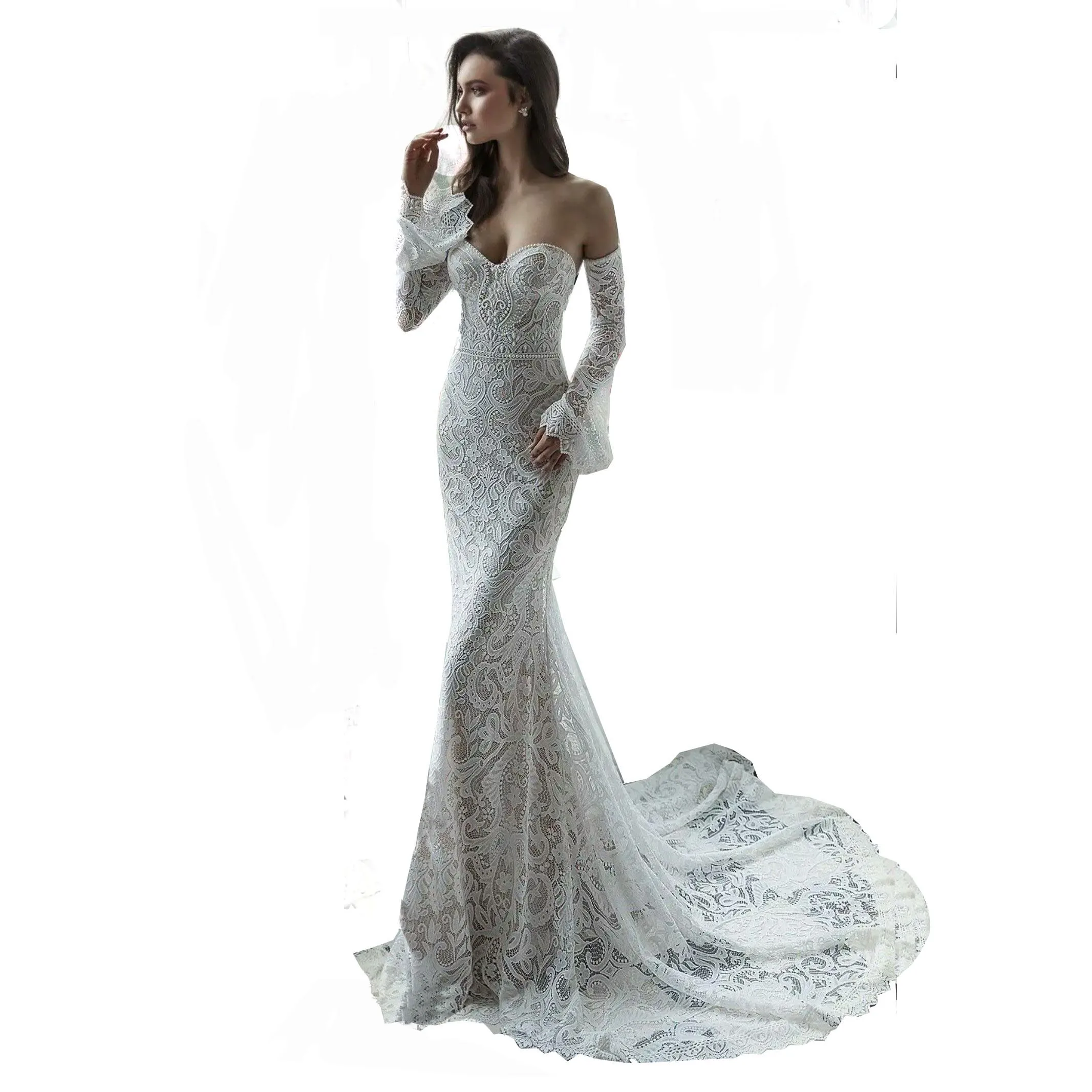 

2019 Vestidos De Novia Apliques New Style Bridal Dress Wedding Dress, White/ ivory