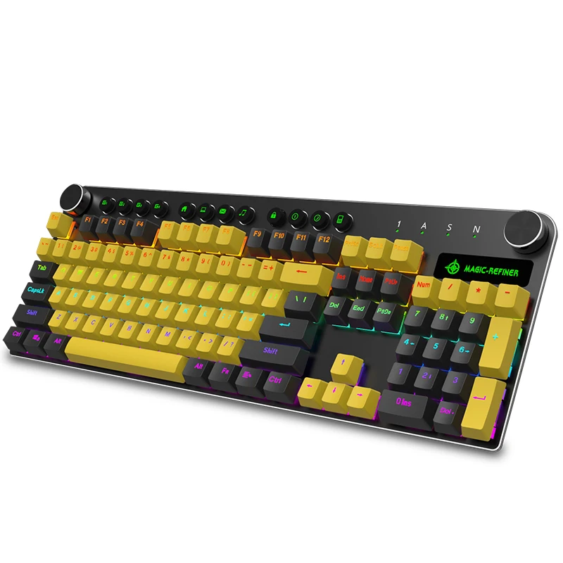 Yellow Mechanical Gaming Keyboard Led Backlit Wired Usb Mechanical 104 Keys Keyboard Buy