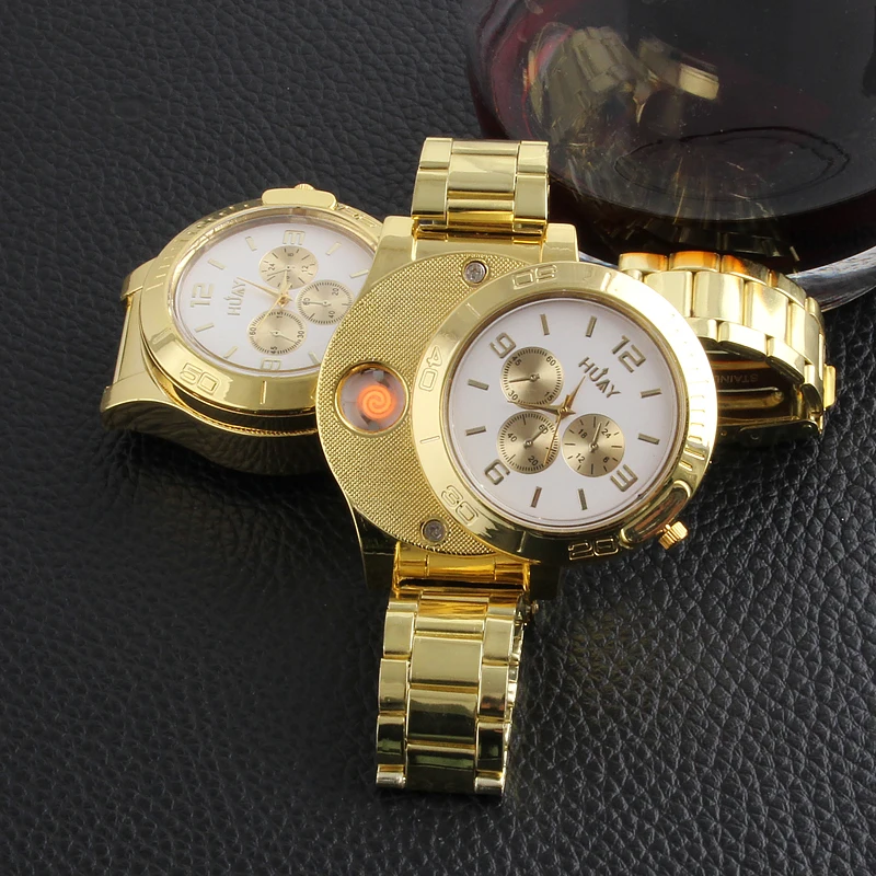 

Metal USB Watch Lighter With Real-watch, Mixed