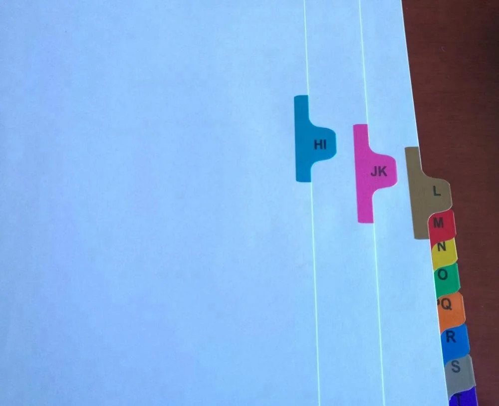 
paper index divider,Color paper Index divider with FSC 