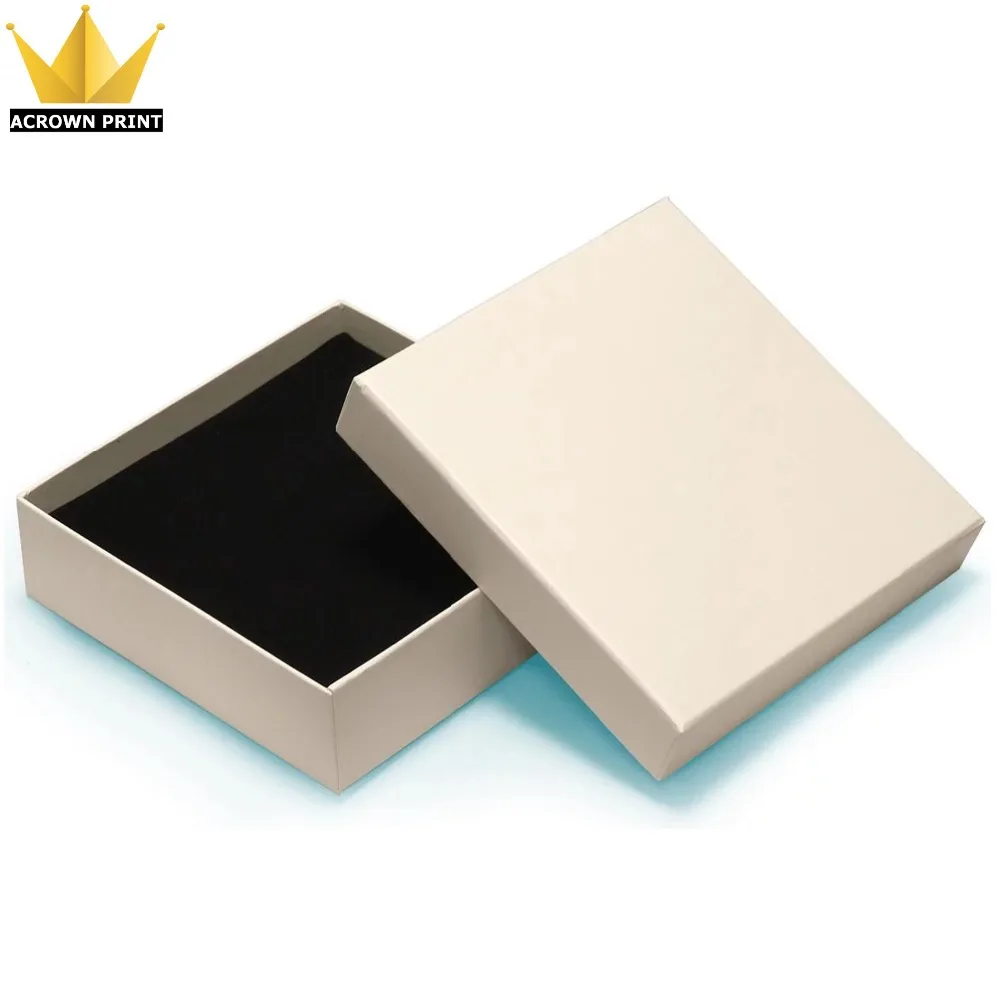 

Cream square luxury jewelry choker necklace gift box with foam insert 160x160x40mm