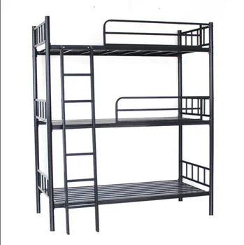 white metal triple bunk bed