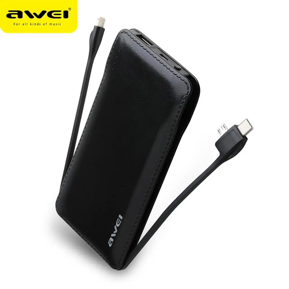 2017 AWEi P51K Lithium Ion Polymer Super Thin QC Portable RoHS Charger Powerbank 10000 Mah