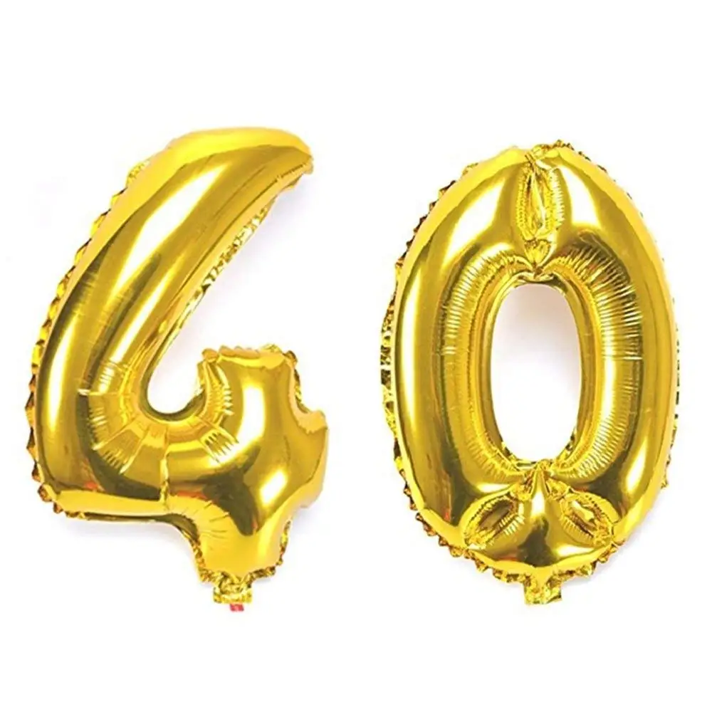 40 gold number balloons