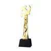Custom high quality resin gold plating trophy with black crystal base souvenir wholesale personalized metal award cup gifts