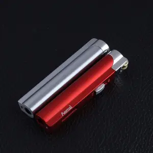 Image of Windproof Fine Grinding Wheel Creative Unique Personalized Super Thin Female Gas Lighter Aomai 228