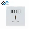 Newest design electrical plug 3 usb 2.1A universal switch and socket for phone charing