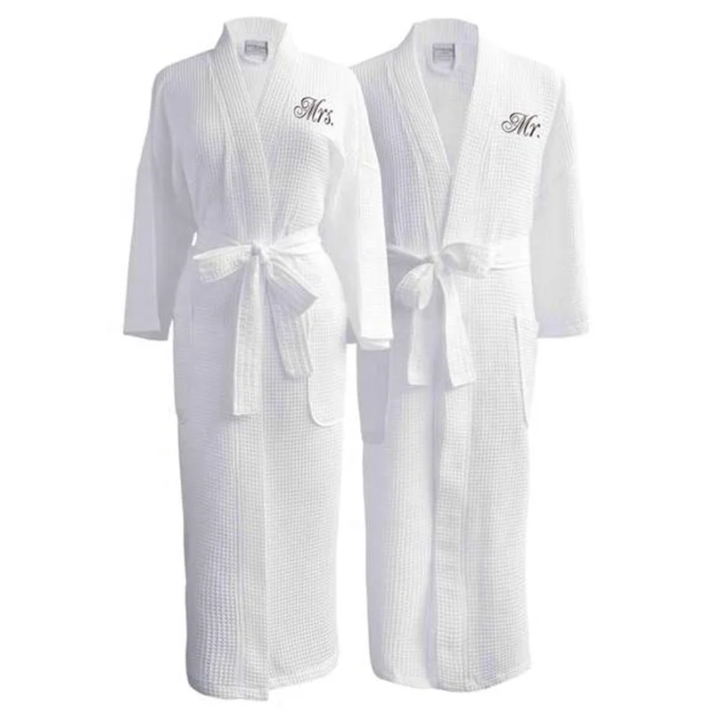

Luxury Quality Turkish Cotton Waffle Bath robe, White or can be customized