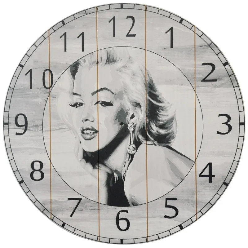 Customized Handmade Marilyn Monroe Clock Canvas Oil Painting For Bedroom