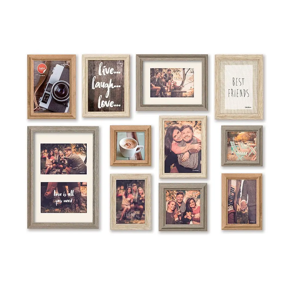 Balvi - Wall Deco set of 11 photo frames for wall decoration. Frames have glass front