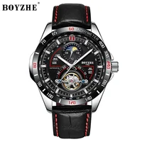 

BOYZHE OEM luxury automatic mechanical movement wrist watch 3ATM waterproof stainless steel watch