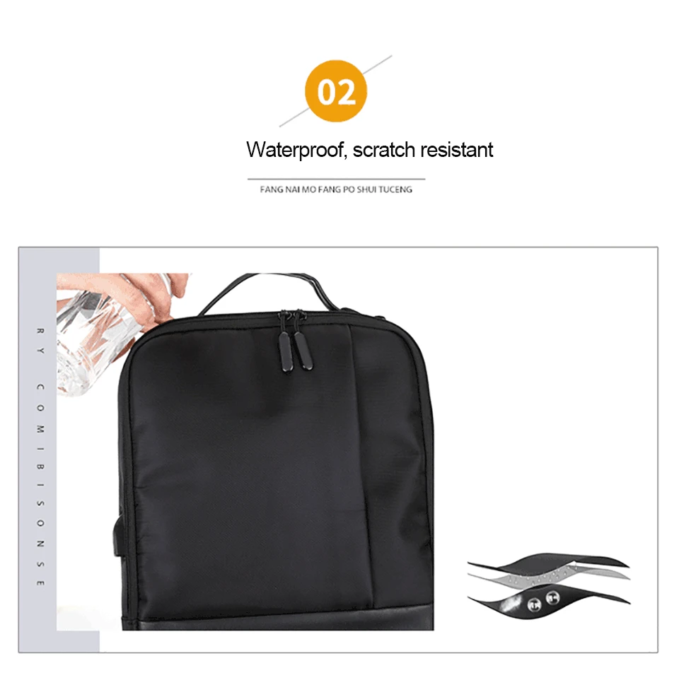 Laptop Backpack Business Men Backpacking USB Charging Backpack Waterproof Male Backpacks Travel Bags