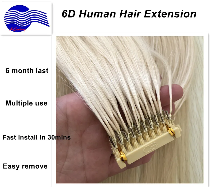 

Full cuticle aligned remy hair 28inch,613# blonde 0.8gr/beam,6D Human Hair extension, 613# blonde color