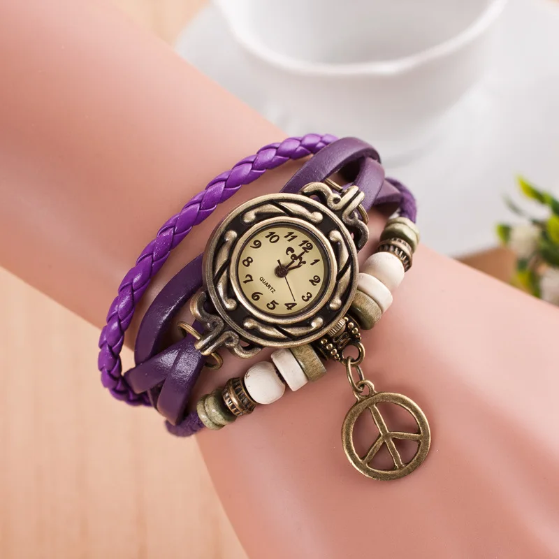 

Jewelry Wholesale DIY Multilayer Leather Cord Watch Wrap Bracelet BR1699