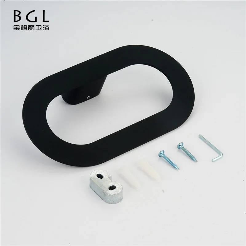 
18232 Bathroom Fitting Fashion Wall Mounted Zinc Alloy Towel hanger Rubber Paint Towel Holder hand Towel Ring 