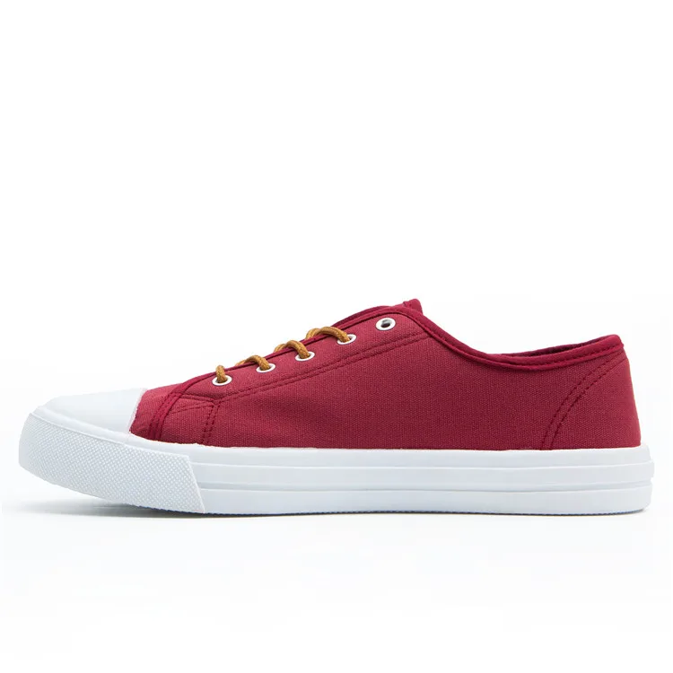 

Custom Price Men Casual Canvas Rubber Toe Sneaker Shoes China Factory Direct, Red or customized