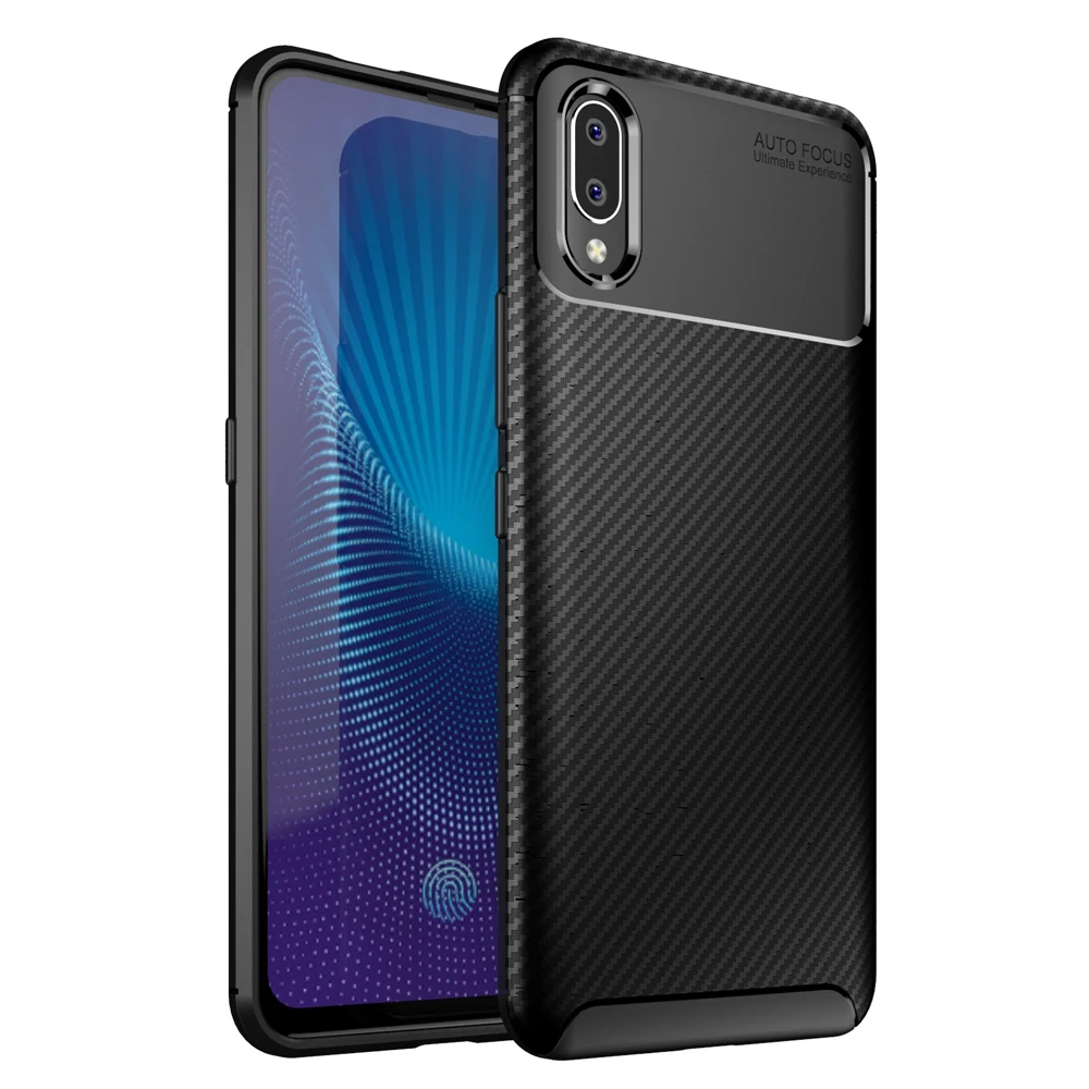 

Laudtec New Carbon Fiber Soft Tpu Back Cover Phone Case For Vivo Nex, Black;navy blue;brown