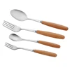Restaurant & Kitchen Stainless Steel Cutlery Set with Wooden Handle Cutlery chinese cutlery sert