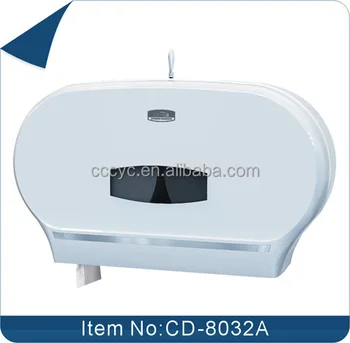 Multi Functional Plastic Wall Mounted Twin Roll Toilet Paper Plastic Wall Mounted Twin