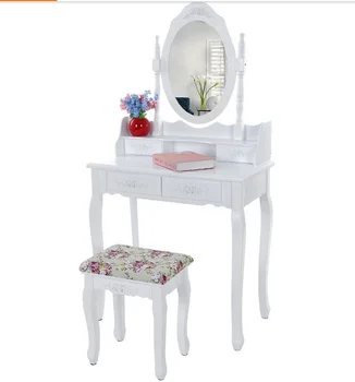 Dressing Table With Mirror Makeup Table French Wooden Dresser 3