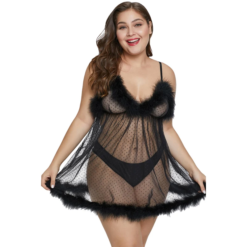 

Plus Size Babydoll hot transparent women sexy lingerie