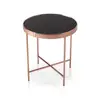 Popular coffee table with rose gold black tempered glass table top round base X-shaped beam support